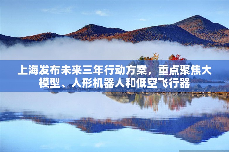 上海发布未来三年行动方案，重点聚焦大模型、人形机器人和低空飞行器