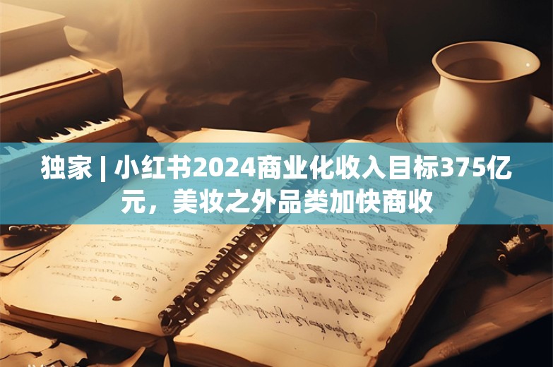 独家 | 小红书2024商业化收入目标375亿元，美妆之外品类加快商收