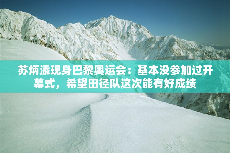 苏炳添现身巴黎奥运会：基本没参加过开幕式，希望田径队这次能有好成绩