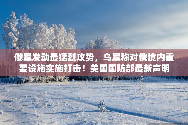 俄军发动最猛烈攻势，乌军称对俄境内重要设施实施打击！美国国防部最新声明