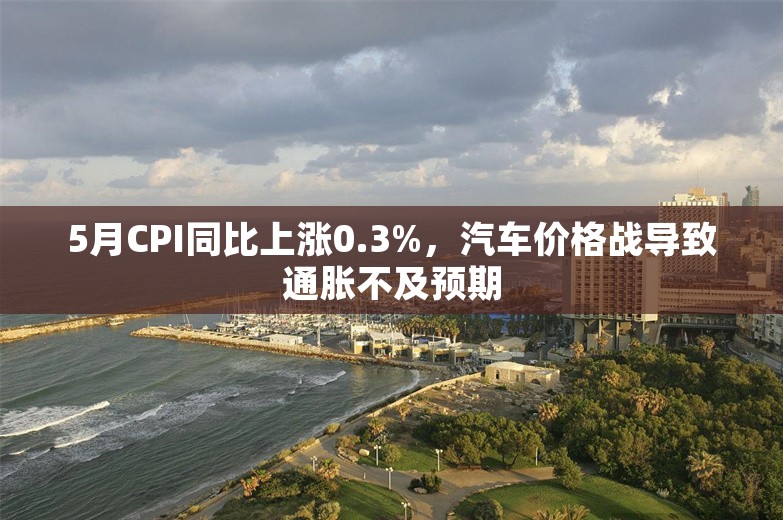 5月CPI同比上涨0.3%，汽车价格战导致通胀不及预期