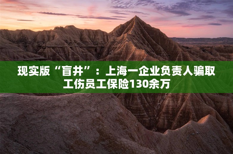 现实版“盲井”：上海一企业负责人骗取工伤员工保险130余万