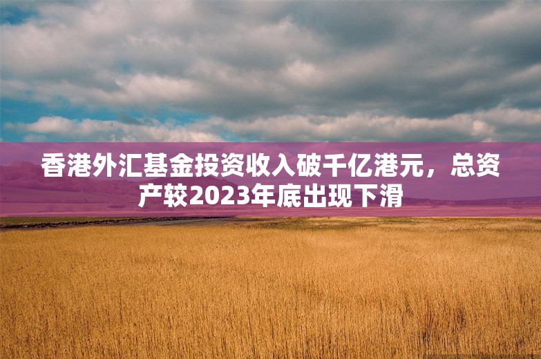 香港外汇基金投资收入破千亿港元，总资产较2023年底出现下滑