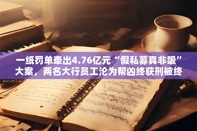 一纸罚单牵出4.76亿元“假私募真非吸”大案，两名大行员工沦为帮凶终获刑被终身禁业