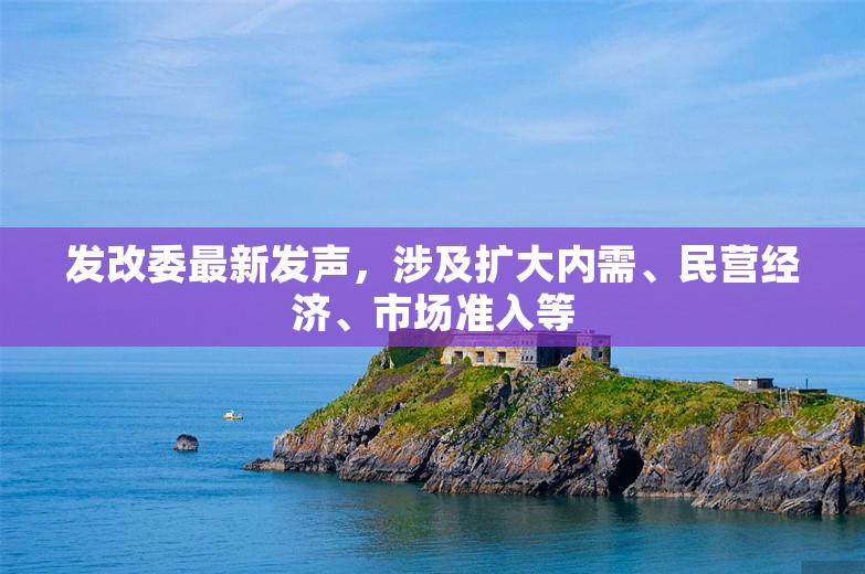 发改委最新发声，涉及扩大内需、民营经济、市场准入等