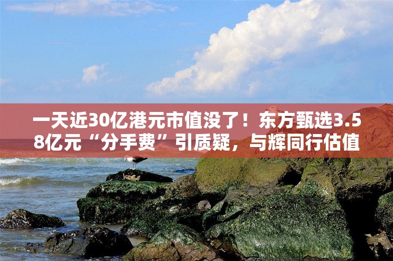 一天近30亿港元市值没了！东方甄选3.58亿元“分手费”引质疑，与辉同行估值合理吗？