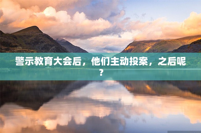 警示教育大会后，他们主动投案，之后呢？