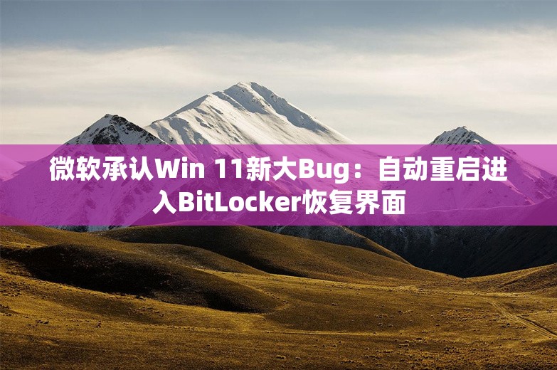 微软承认Win 11新大Bug：自动重启进入BitLocker恢复界面