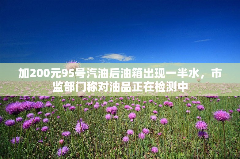 加200元95号汽油后油箱出现一半水，市监部门称对油品正在检测中