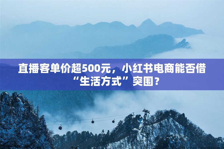 直播客单价超500元，小红书电商能否借“生活方式”突围？