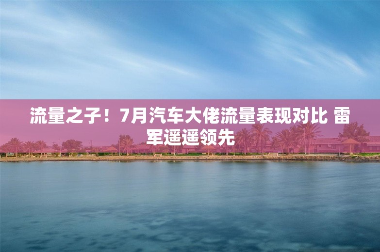 流量之子！7月汽车大佬流量表现对比 雷军遥遥领先