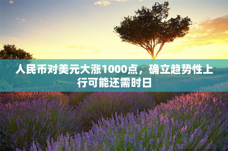 人民币对美元大涨1000点，确立趋势性上行可能还需时日