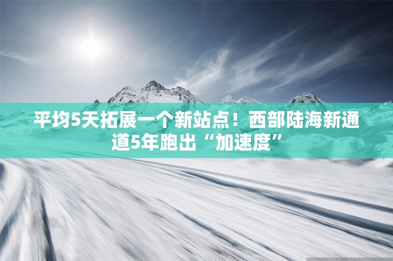 平均5天拓展一个新站点！西部陆海新通道5年跑出“加速度”