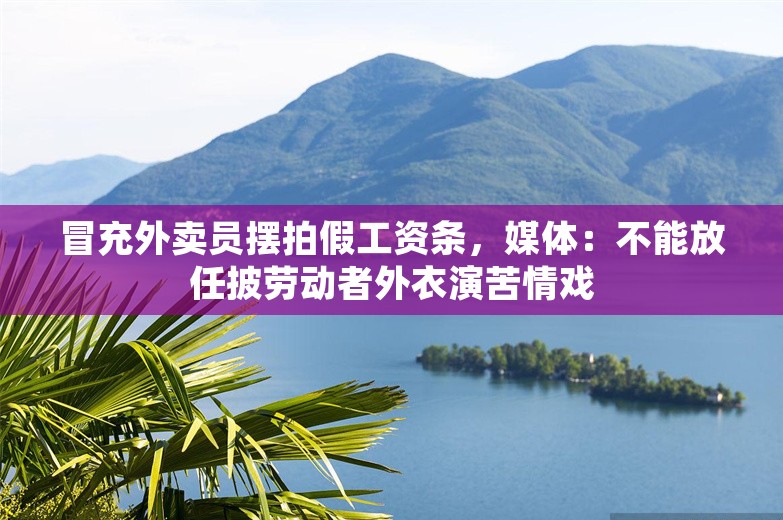 冒充外卖员摆拍假工资条，媒体：不能放任披劳动者外衣演苦情戏