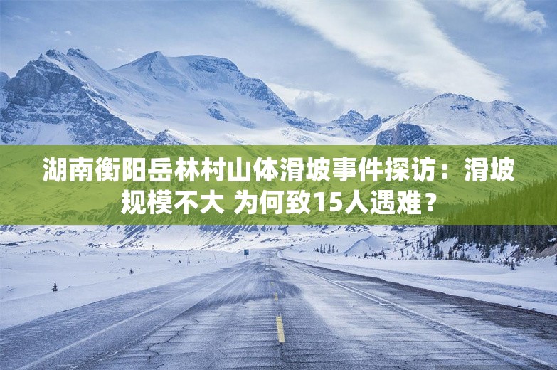 湖南衡阳岳林村山体滑坡事件探访：滑坡规模不大 为何致15人遇难？