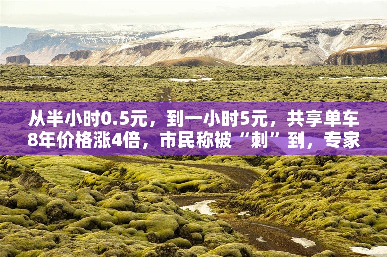 从半小时0.5元，到一小时5元，共享单车8年价格涨4倍，市民称被“刺”到，专家：不太赞同“割韭菜”的说法