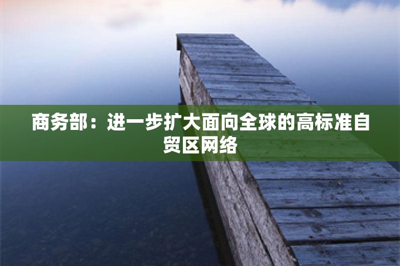 商务部：进一步扩大面向全球的高标准自贸区网络