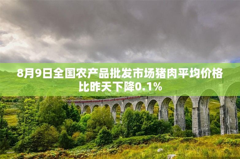 8月9日全国农产品批发市场猪肉平均价格比昨天下降0.1%