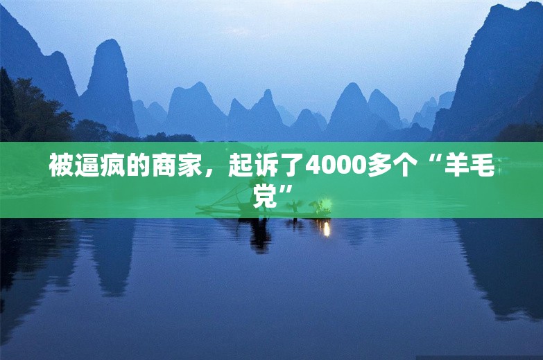 被逼疯的商家，起诉了4000多个“羊毛党”