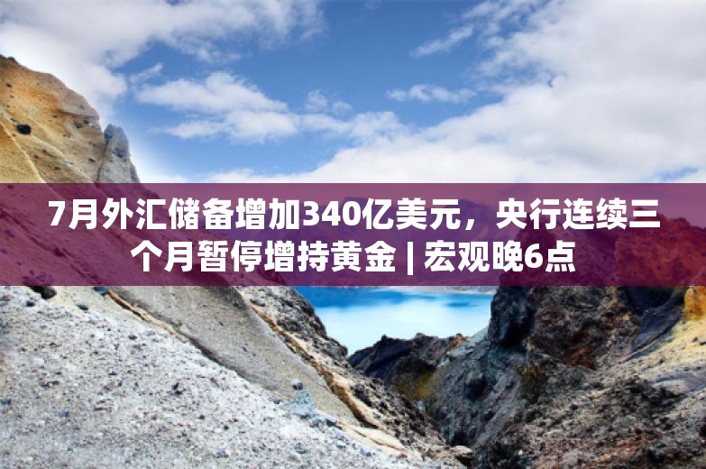 7月外汇储备增加340亿美元，央行连续三个月暂停增持黄金 | 宏观晚6点