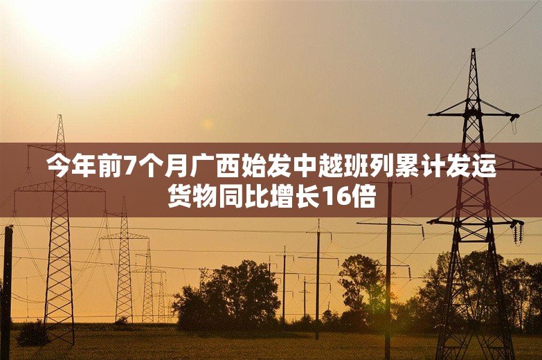 今年前7个月广西始发中越班列累计发运货物同比增长16倍