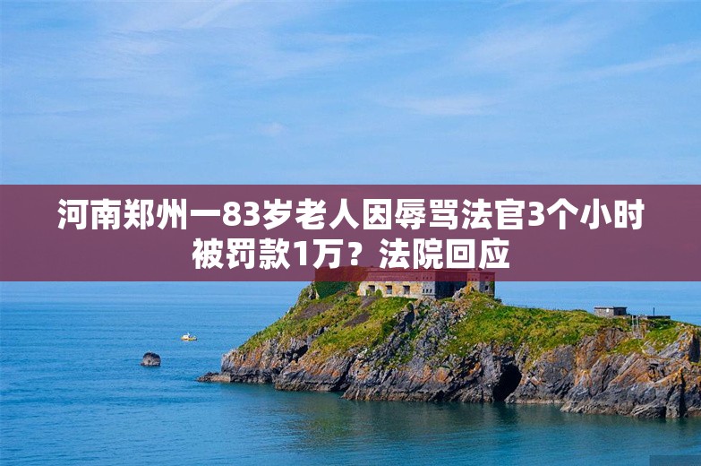 河南郑州一83岁老人因辱骂法官3个小时被罚款1万？法院回应