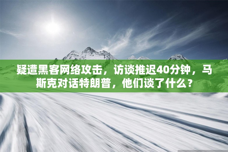 疑遭黑客网络攻击，访谈推迟40分钟，马斯克对话特朗普，他们谈了什么？