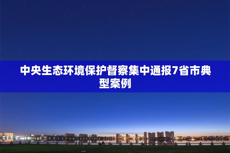 中央生态环境保护督察集中通报7省市典型案例