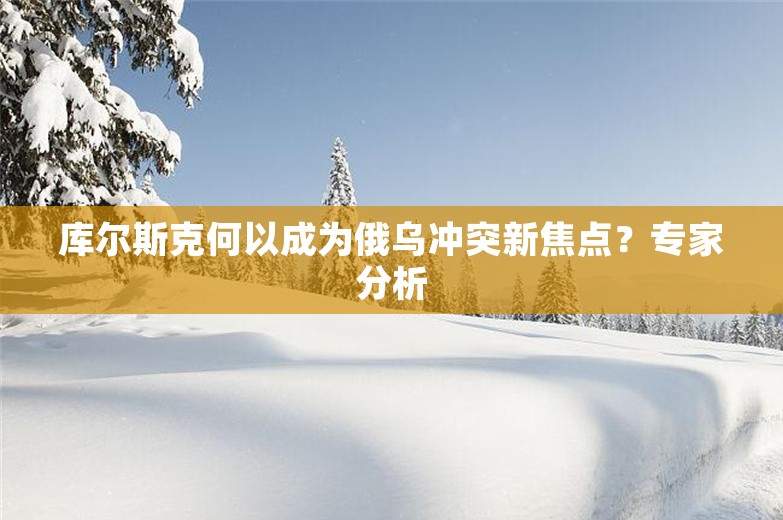 库尔斯克何以成为俄乌冲突新焦点？专家分析