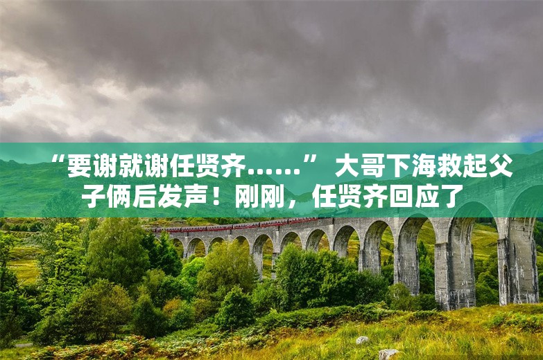 “要谢就谢任贤齐……” 大哥下海救起父子俩后发声！刚刚，任贤齐回应了