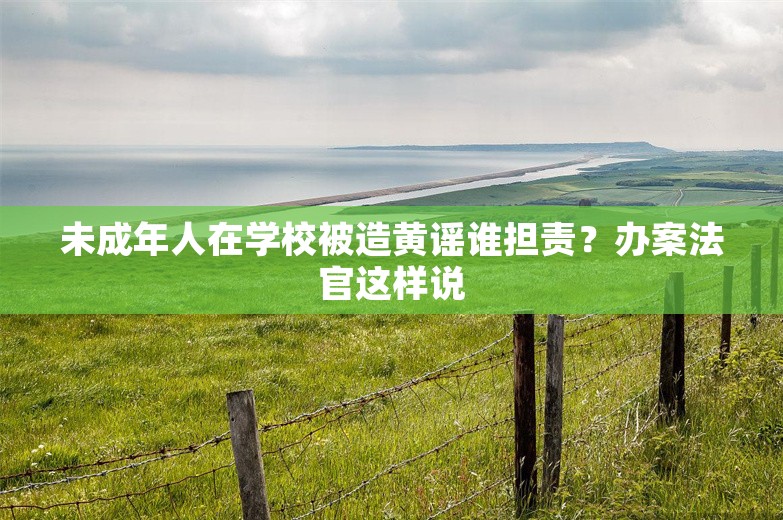 未成年人在学校被造黄谣谁担责？办案法官这样说