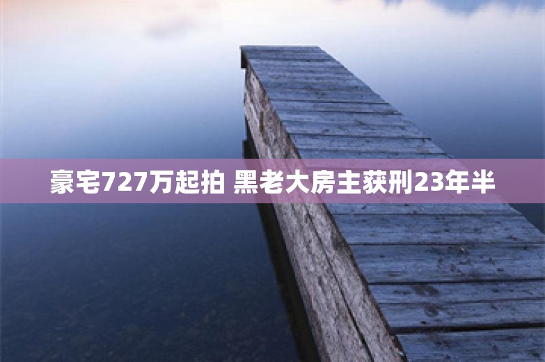 豪宅727万起拍 黑老大房主获刑23年半