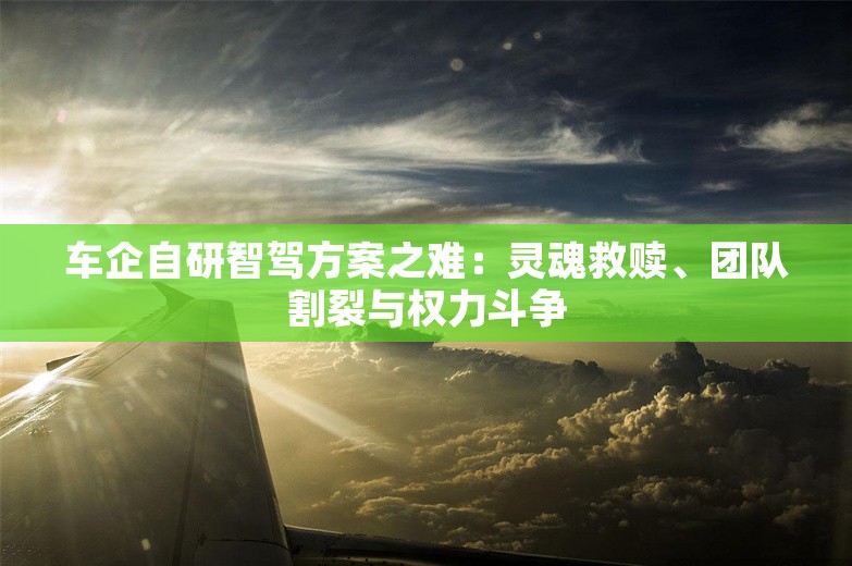 车企自研智驾方案之难：灵魂救赎、团队割裂与权力斗争