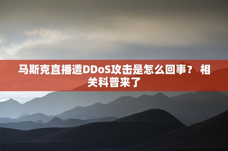 马斯克直播遭DDoS攻击是怎么回事？ 相关科普来了