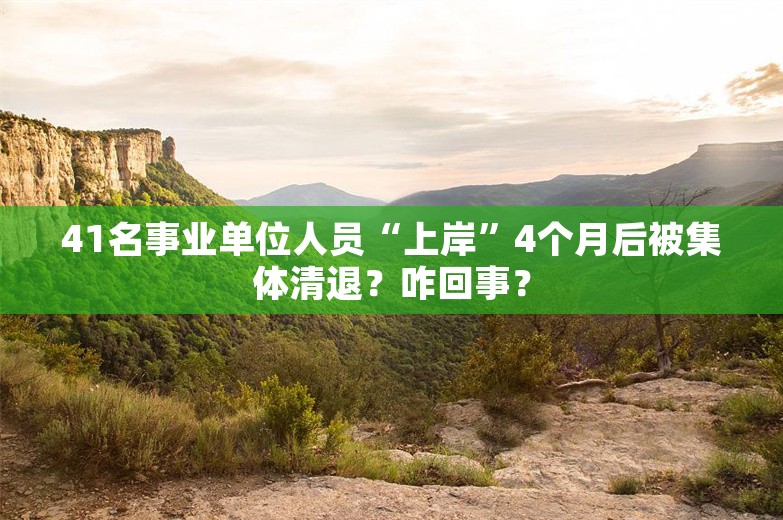 41名事业单位人员“上岸”4个月后被集体清退？咋回事？