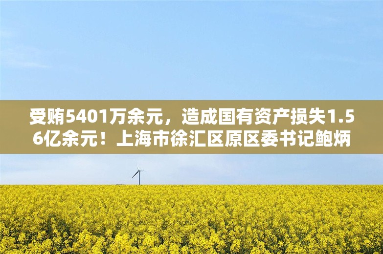 受贿5401万余元，造成国有资产损失1.56亿余元！上海市徐汇区原区委书记鲍炳章受审