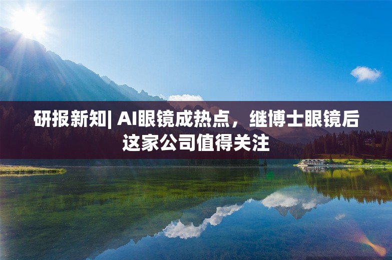 研报新知| AI眼镜成热点，继博士眼镜后这家公司值得关注