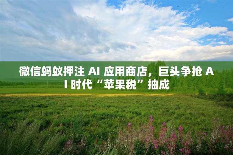 微信蚂蚁押注 AI 应用商店，巨头争抢 AI 时代“苹果税”抽成