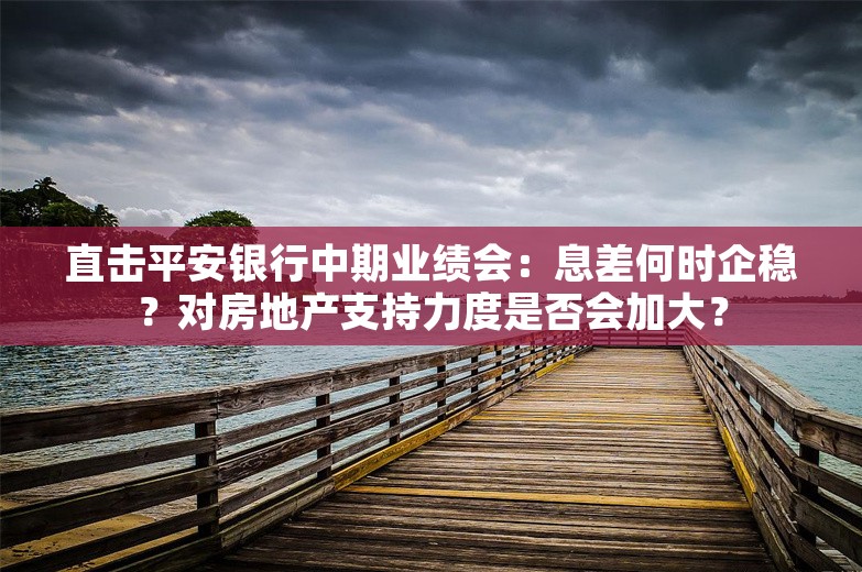 直击平安银行中期业绩会：息差何时企稳？对房地产支持力度是否会加大？