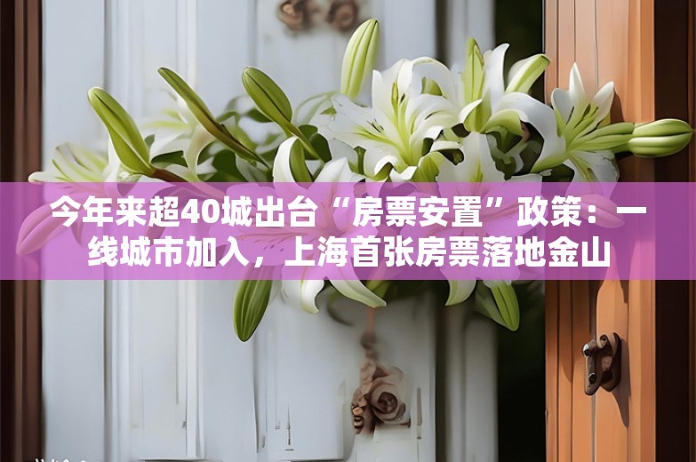 今年来超40城出台“房票安置”政策：一线城市加入，上海首张房票落地金山