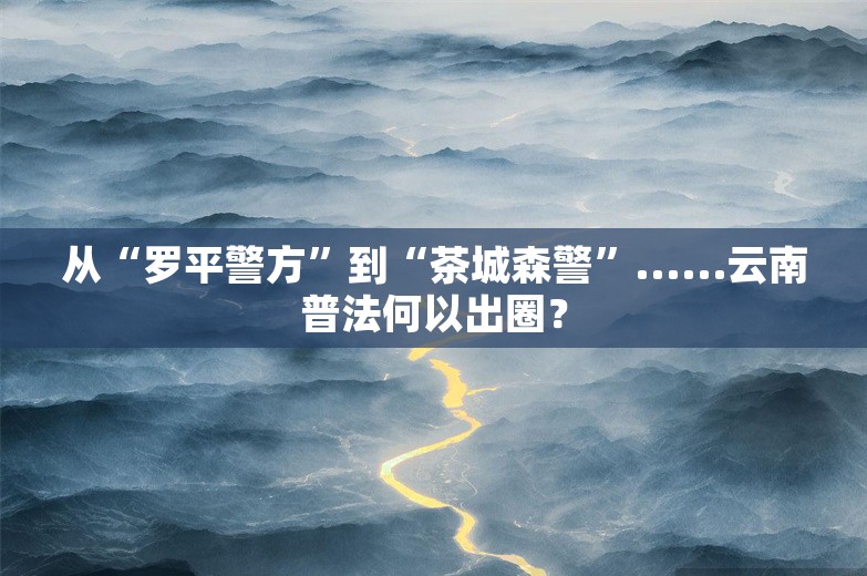 从“罗平警方”到“茶城森警”......云南普法何以出圈？