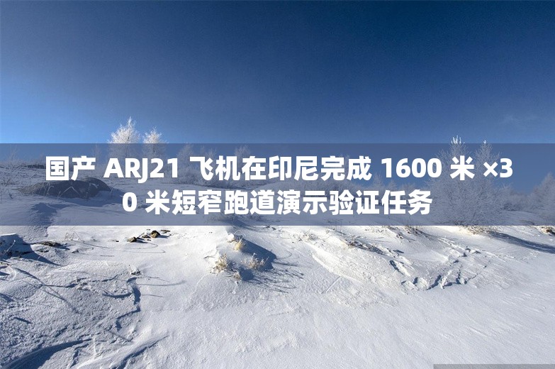 国产 ARJ21 飞机在印尼完成 1600 米 ×30 米短窄跑道演示验证任务