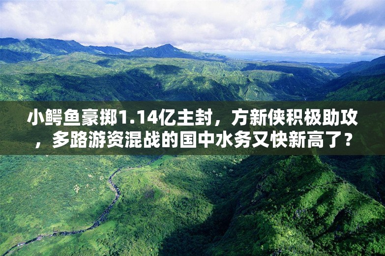 小鳄鱼豪掷1.14亿主封，方新侠积极助攻，多路游资混战的国中水务又快新高了？