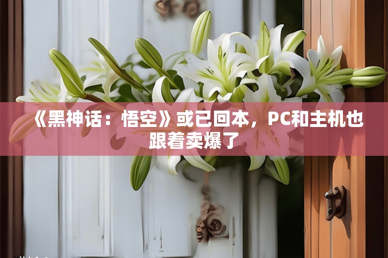 《黑神话：悟空》或已回本，PC和主机也跟着卖爆了