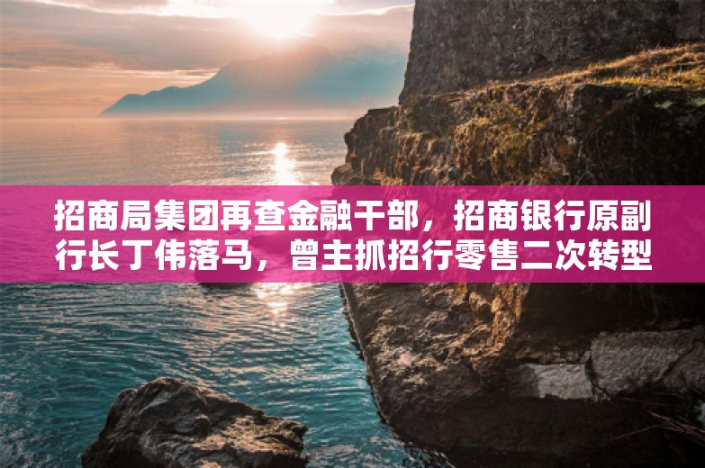 招商局集团再查金融干部，招商银行原副行长丁伟落马，曾主抓招行零售二次转型