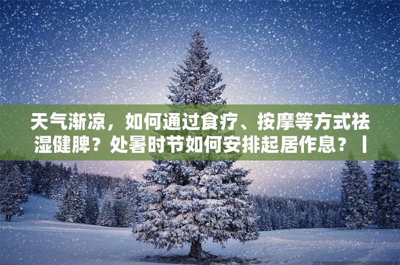 天气渐凉，如何通过食疗、按摩等方式祛湿健脾？处暑时节如何安排起居作息？丨时令节气与健康