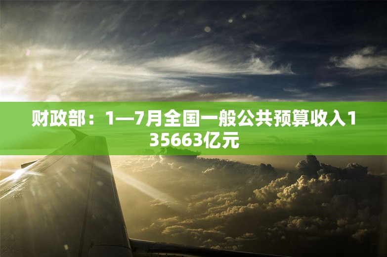 财政部：1—7月全国一般公共预算收入135663亿元