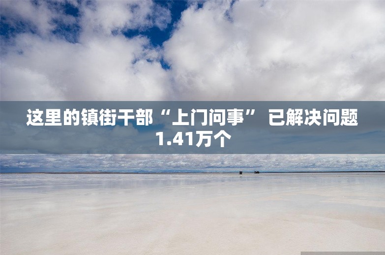 这里的镇街干部“上门问事” 已解决问题1.41万个