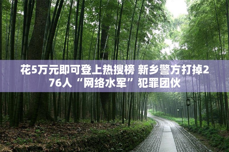 花5万元即可登上热搜榜 新乡警方打掉276人“网络水军”犯罪团伙