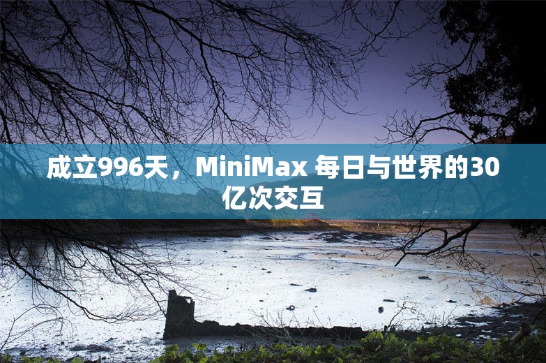 成立996天，MiniMax 每日与世界的30亿次交互